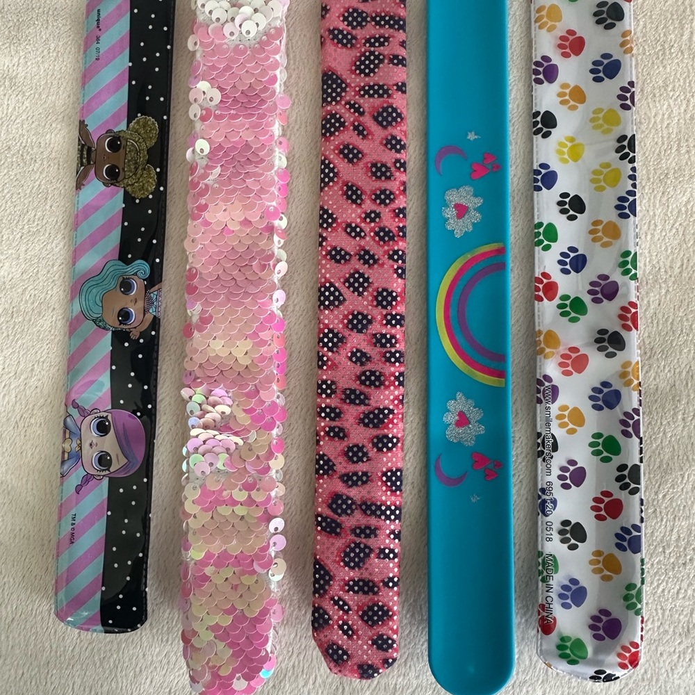 Colorful Kids Slap Bracelets Set